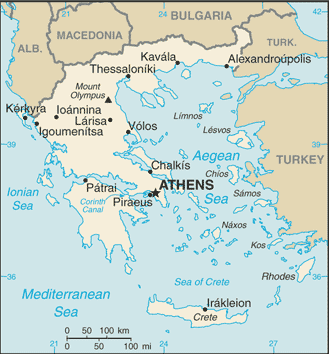 Map of Greece:
