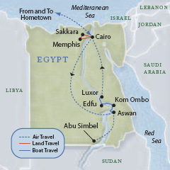 Map of Egypt (12 Days) Tour